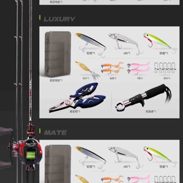 canna e mulinello combo baitcaster