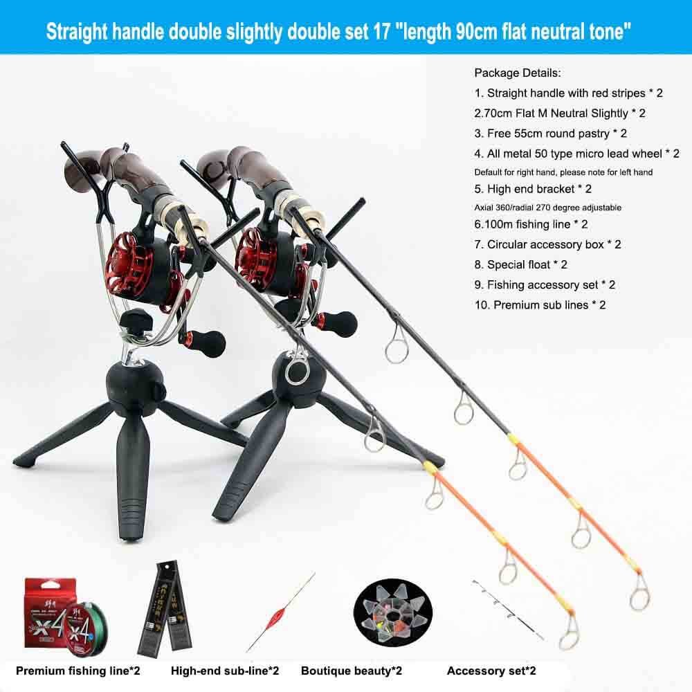 Canne de pêche sur glace personnalisée et moulinet - Équipement de haute qualité pour temps froid 2 canne de pêche sur glace