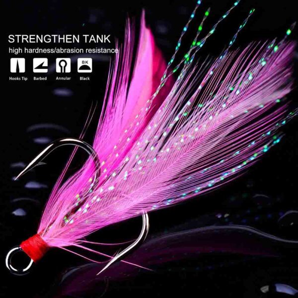 ganchos de agudos con plumas