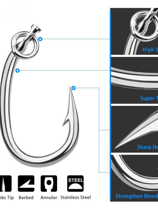 단조 스테인레스 스틸 참치 훅 (1)_1 참치 트롤링 훅